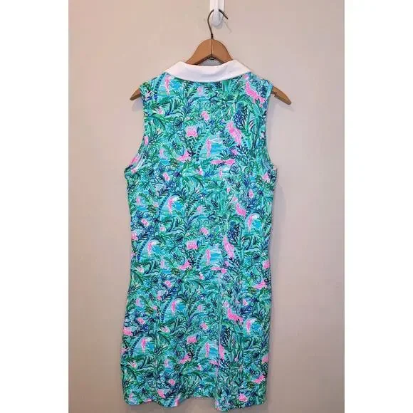 Lilly Pulitzer Luxletic Silvia Dress in Blue Horizon Parfection Print Large Golf - Picture 10 of 15